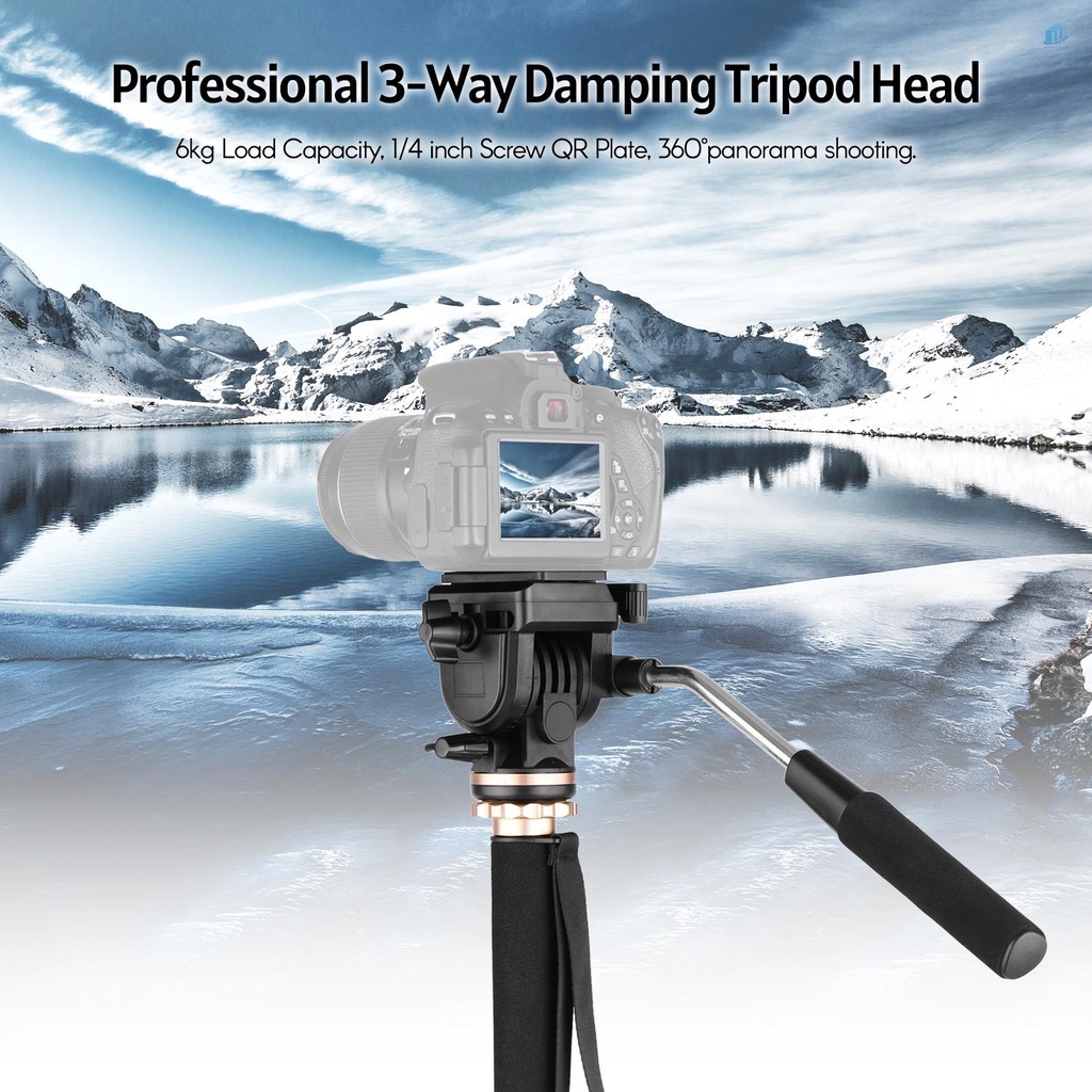 Gậy Chụp Ảnh Andoer 173cm / 68inch Chịu Tải 6kg Với Đế Nghiêng 3 Khúc DSLR Bằng Hợp Kim Nhôm Có Thể Tháo Rời