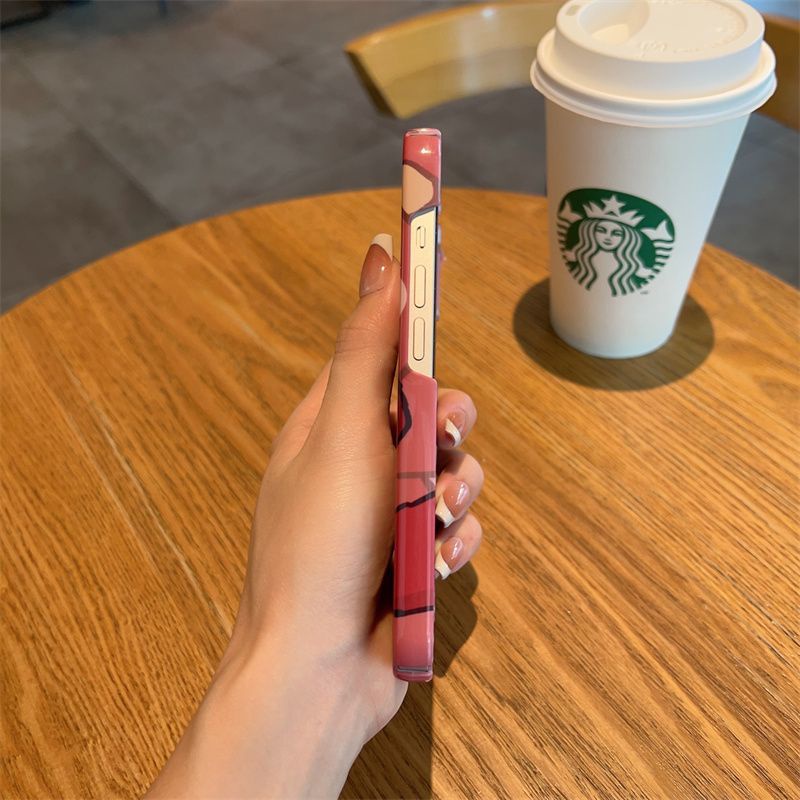 Ốp Điện Thoại Họa Tiết Gấu Và Dâu Tây Dễ Thương Cho Iphone 8p 11 13Promax14Pro 12 IE60