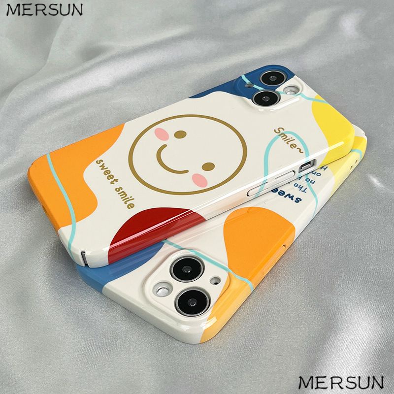 Ốp Điện Thoại Cứng Hình Mặt Cười Cho Iphone12 / smile7 13 / 8 / 11 14pro xs 6HTZ