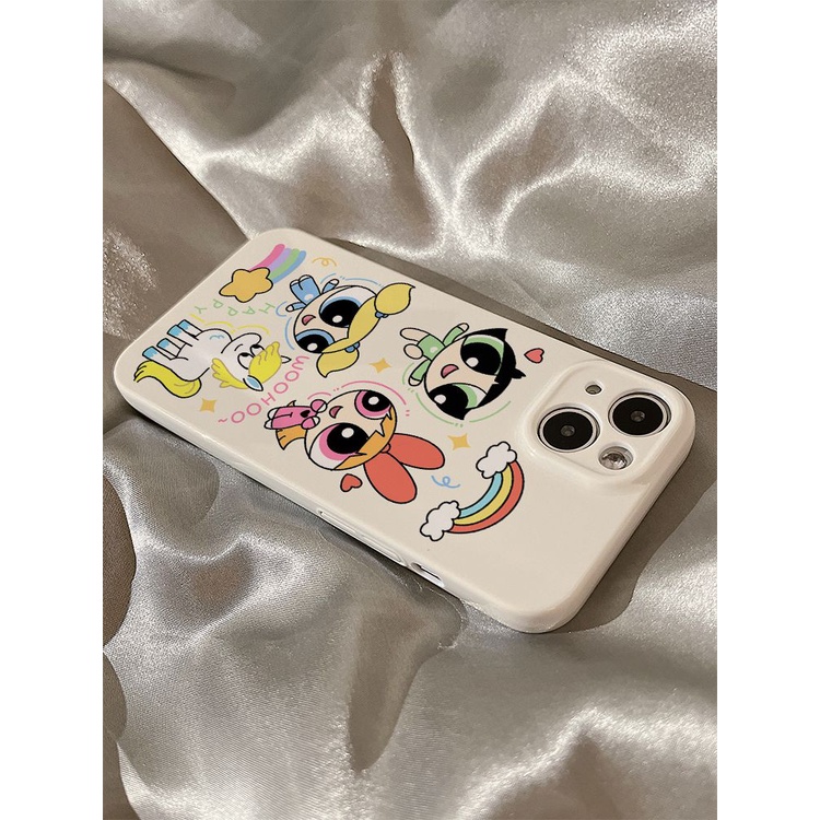 Ốp Điện Thoại Cứng Họa Tiết Powerpuff Girls Bảo Vệ Cho iphone14promax12 11 13 R27O