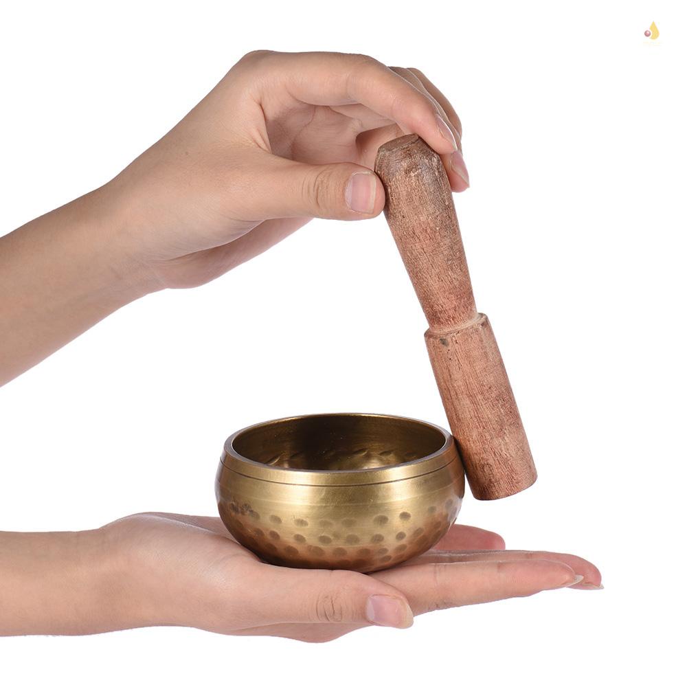 Bát Hát Tây Tạng Bằng Kim Loại 3 Inch Kèm Chuông Nhỏ Nhắn Giúp Thư Giãn Và Thiền Phật Giáo