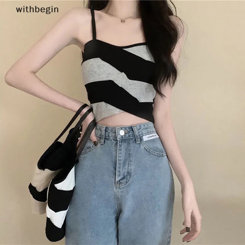 Áo Croptop Kiểu Dáng Đơn Giản Phong Cách Hàn Quốc Thời Trang Mùa Hè Quyến Rũ Cho Nữ