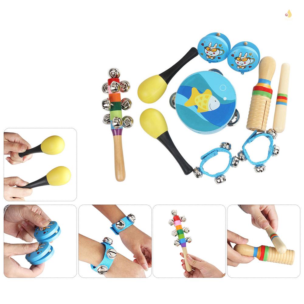 Set 10 Nhạc Cụ Bằng Gỗ Cho Bé
