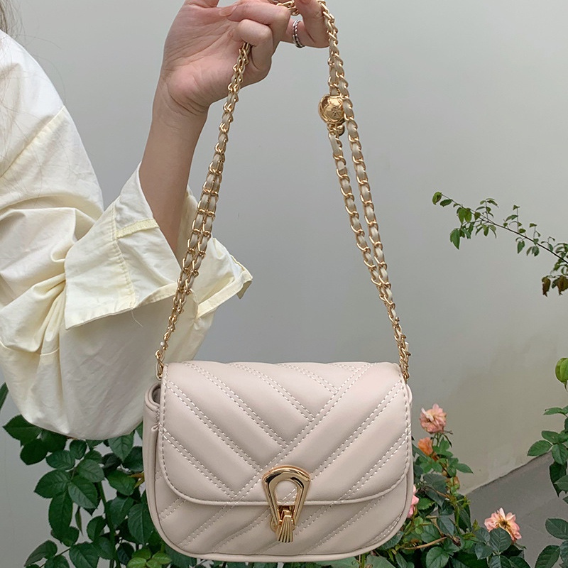 Ielgy Túi Xách Đeo Vai Phối Dây Xích Hình Thoi Nhỏ Phong Cách niche Chất Lượng Cao Cho Nữ