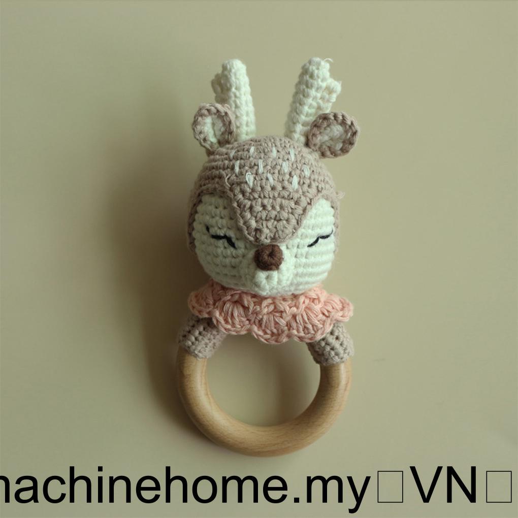 Đồ Chơi Vòng Lắc Bằng Gỗ Tự Đan Móc Hình Động Vật Hoạt Hình Giáo Dục Cho Trẻ Em