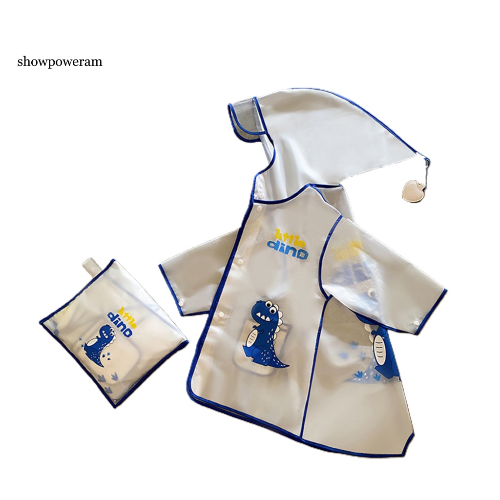 Áo Mưa Co Giãn Trong Suốt Chống Nước Có Mũ Trùm Cho Bé