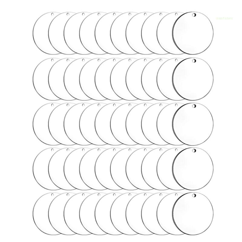 Set 50 Hạt Acrylic Tròn Có Lỗ Làm Trang Sức DIY