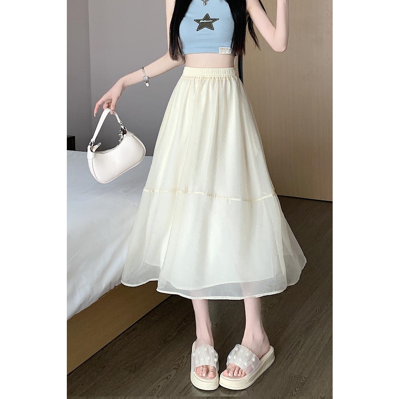 SUXI Chân Váy Chữ A Lưng Cao Màu Sắc Thời Trang Mùa Hè Cho Nữ