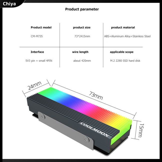 Bộ Tản Nhiệt Ổ Đĩa Cứng Cm-m73s M.2 Argb SSD 2280 Chất Lượng Cao