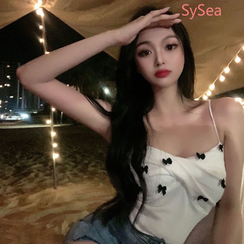 Áo Croptop Hai Dây Thắt Nơ Quyến Rũ Thời Trang Cho Nữ