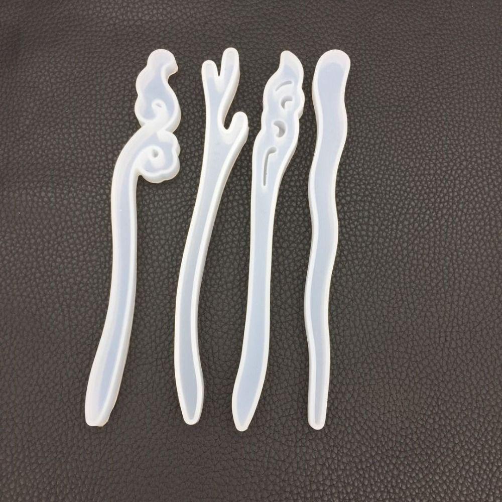 Bộ 4 Khuôn Silicone Làm Kẹp Tóc Trang Trí DIY
