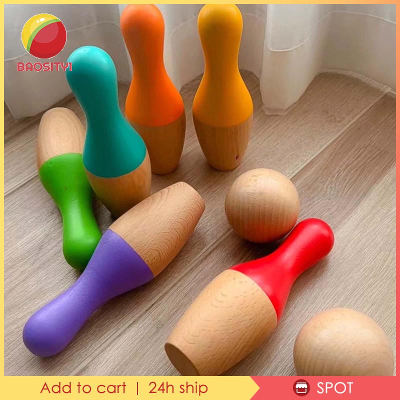 [Baosity1] Bộ Đồ Chơi Bowling Bằng Gỗ Cho Trẻ Em Và Người Lớn 3 Tuổi