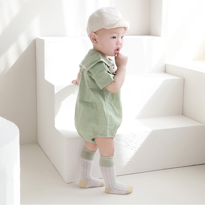 Vớ Cotton Mềm Mại Phối Lưới Thoáng Khí Chống Trượt Họa Tiết Hoạt Hình Dành Cho Trẻ Sơ Sinh
