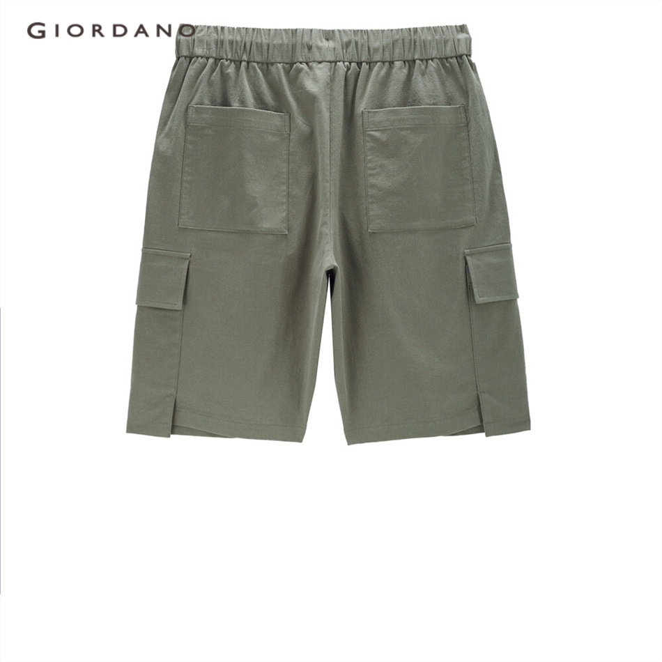 Quần short nam GIORDANO 18103601 lưng thun co giãn tốt thời trang