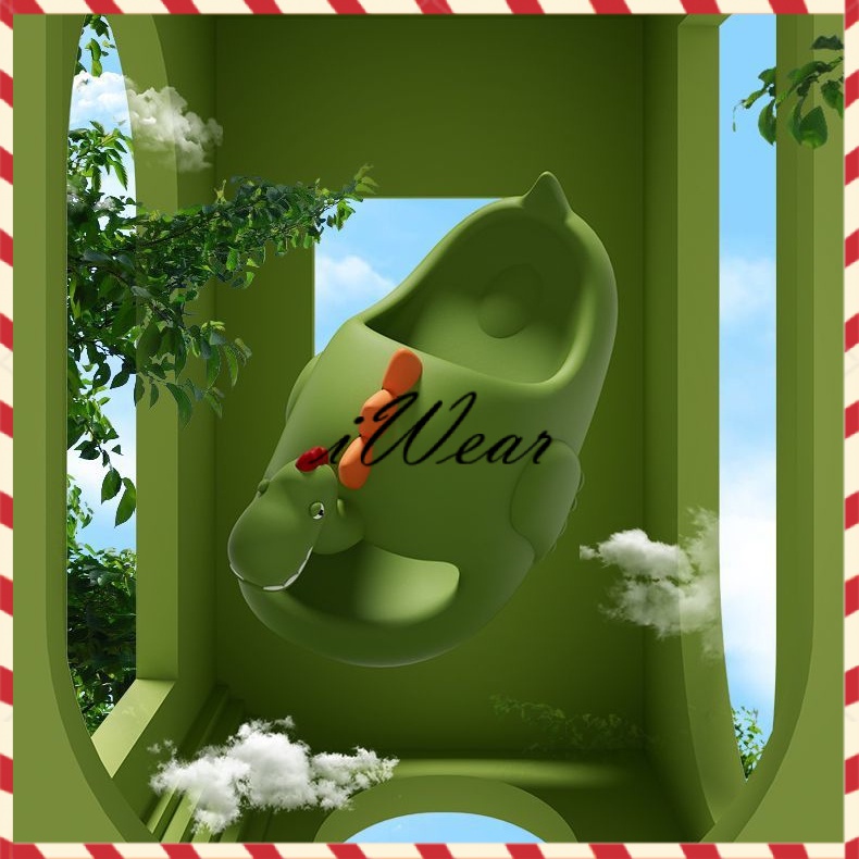 Dép khủng long cho bé trai, Dép chống trơn trượt trong nhà mùa hè, đáy dày dép ngoài trời dễ thương, dép cha mẹ và con cái trong phòng tắm cho phụ nữ