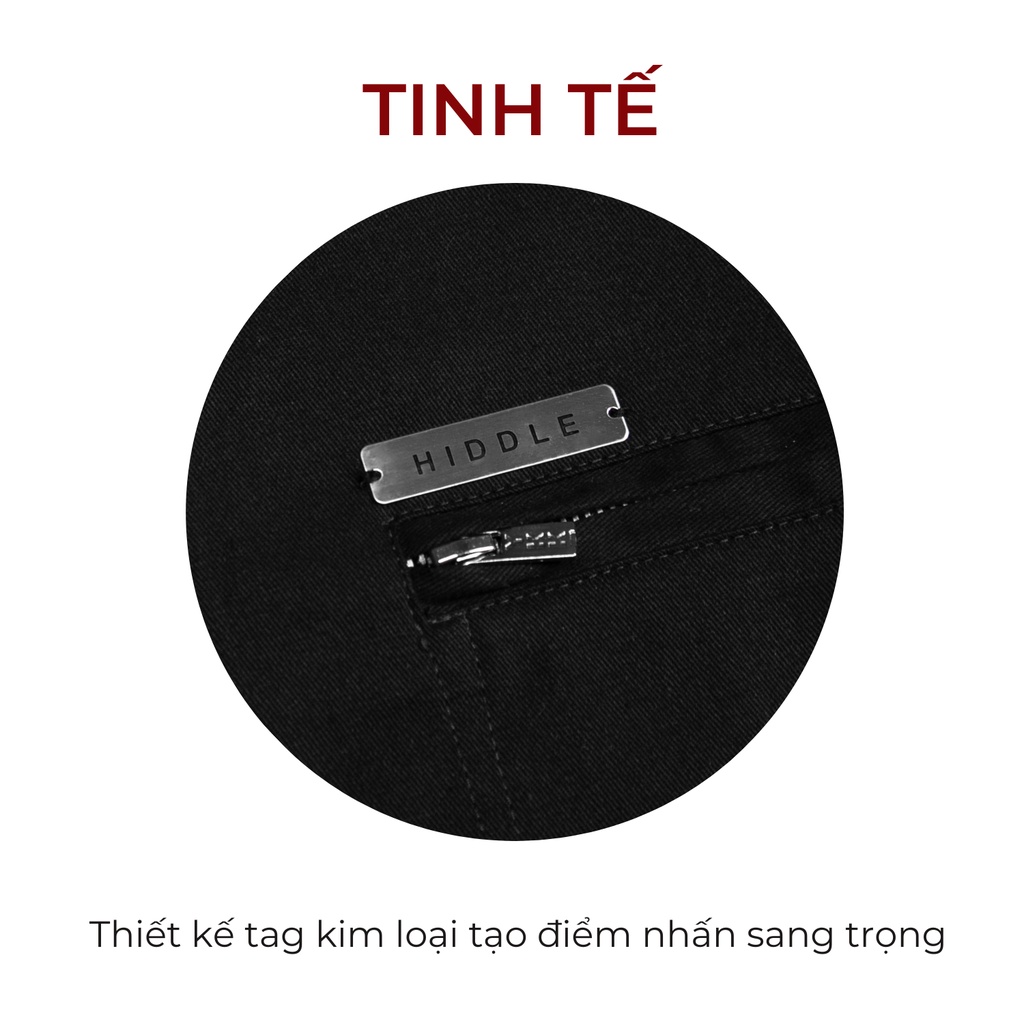 Áo khoác kaki nam cao cấp màu đen 3 túi sang trọng HIDDLE | H9-AK4