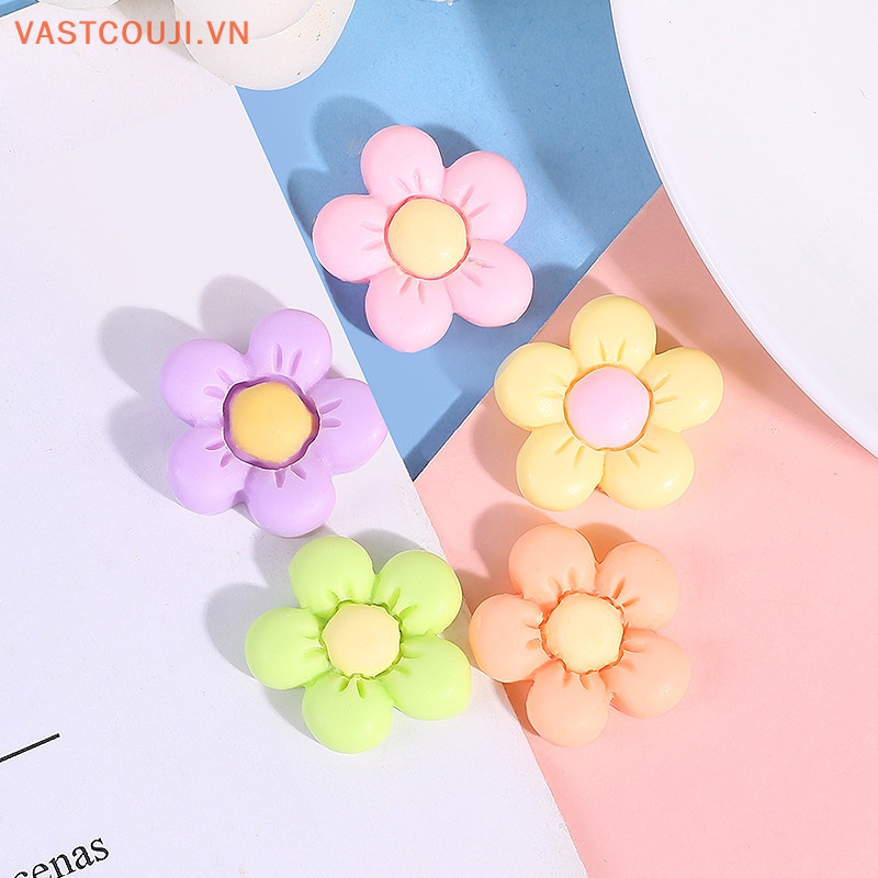 Bộ 10 Kẹp Tóc Hình Hoa Hướng Dương Bằng Nhựa Resin Chất Lượng Cao DIY