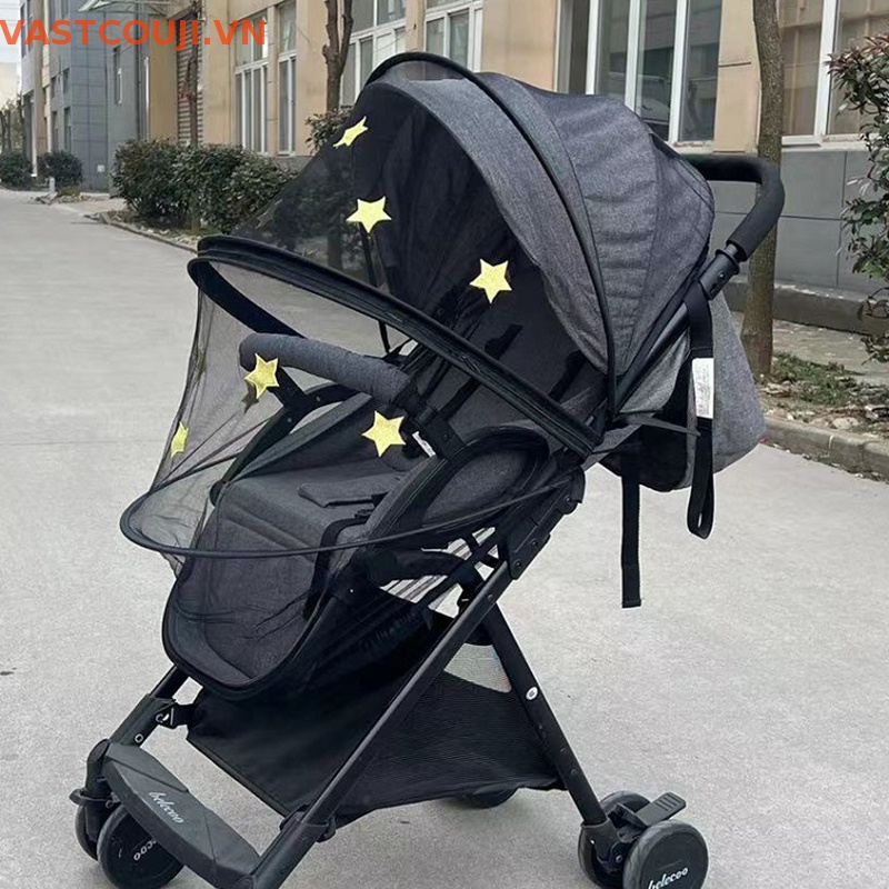 Tấm Bạt Che Nắng Bằng Vải Gạc Thêu Hoa Cúc Chống Muỗi Thoáng Khí Mùa Hè Cho Xe Đẩy Em Bé