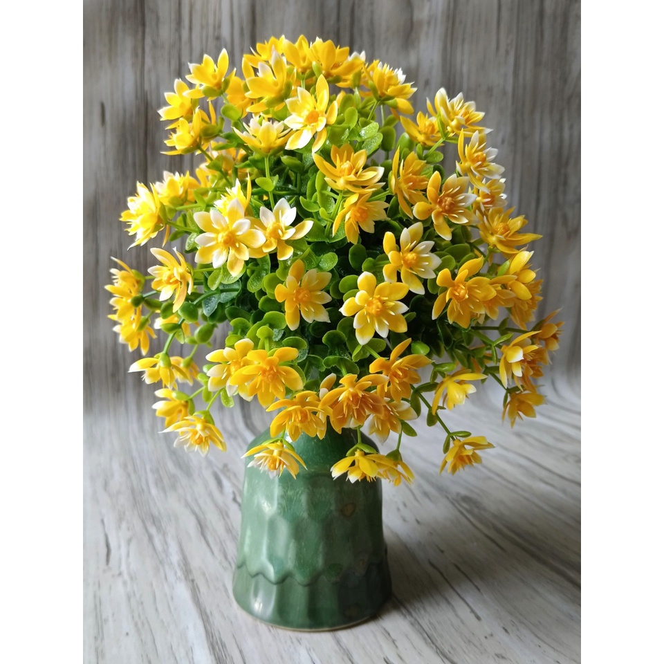 Cành hoa lá điểm cỏ chiêm điểm sen VI129 , hoa giả trang trí