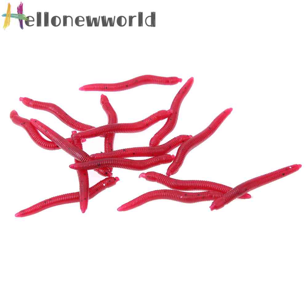 Set 100 Mồi Giả Mềm Câu Cá Hình Giun Đỏ 4cm