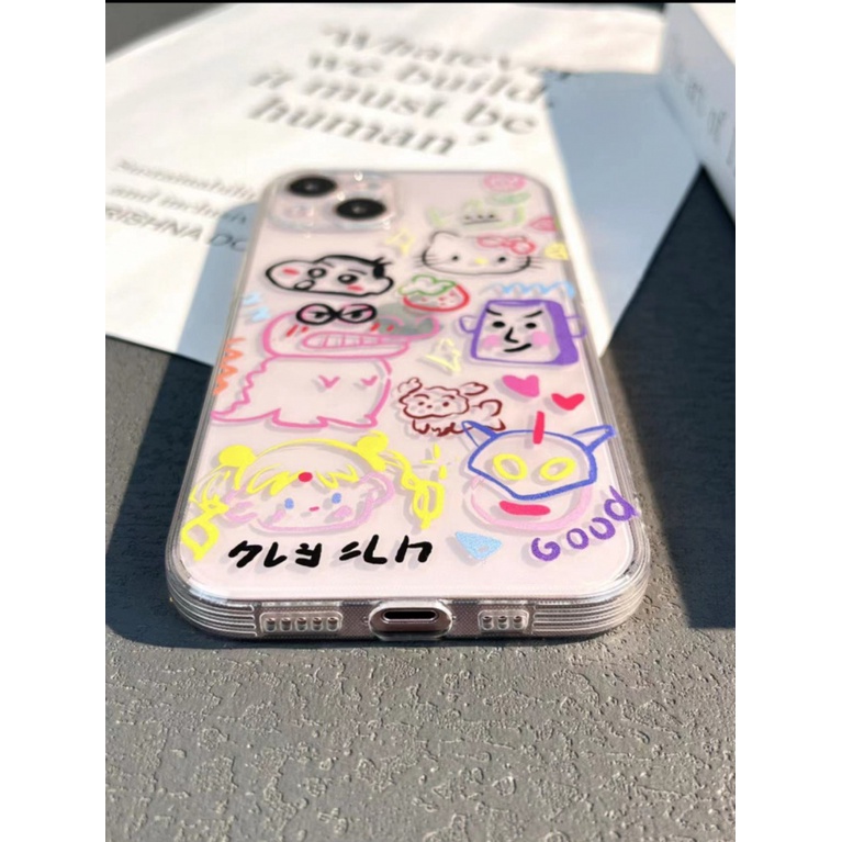 ✅Ốp Điện Thoại Dẻo Trong Suốt Chống Sốc In Họa Tiết Graffiti Cho Iphone xsmax12 xr138 / Soft / iPhone14Pro 7 TY4O 12