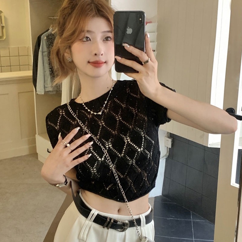 Áo Thun Tay Ngắn Cổ Tròn Dáng Rộng Thời Trang Mùa Hè 2023 Phong Cách Hàn Quốc Cho Nữ