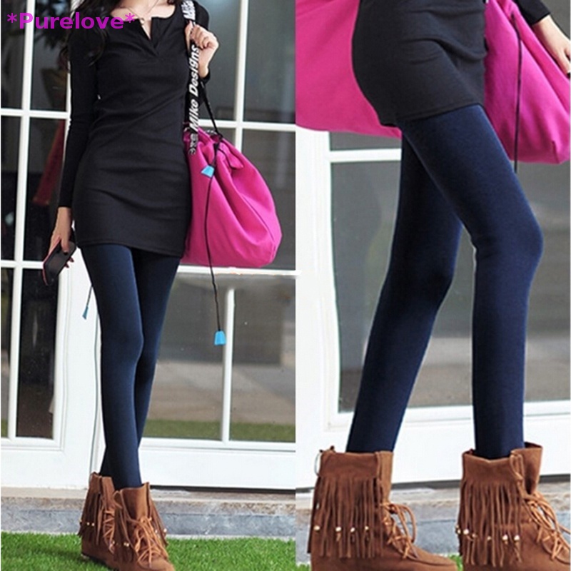 Purelove > Quần Legging Lót Lông Cừu Dày Co Giãn Thời Trang Mùa Đông Ấm Áp 6 Màu Tùy Chọn Mới