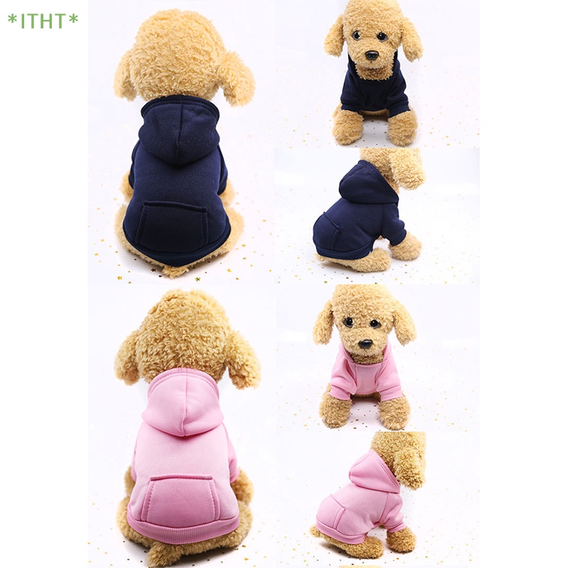 Áo Hoodie Màu Trơn Giữ Ấm Cho Thú Cưng Mới