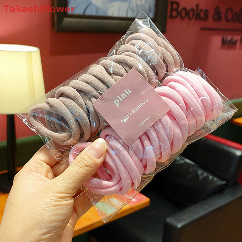 Set 50 Dây Cột Tóc Đuôi Ngựa Bằng Nylon Co Giãn Nhiều Màu Sắc 4CM 2CM Dành Cho Nữ