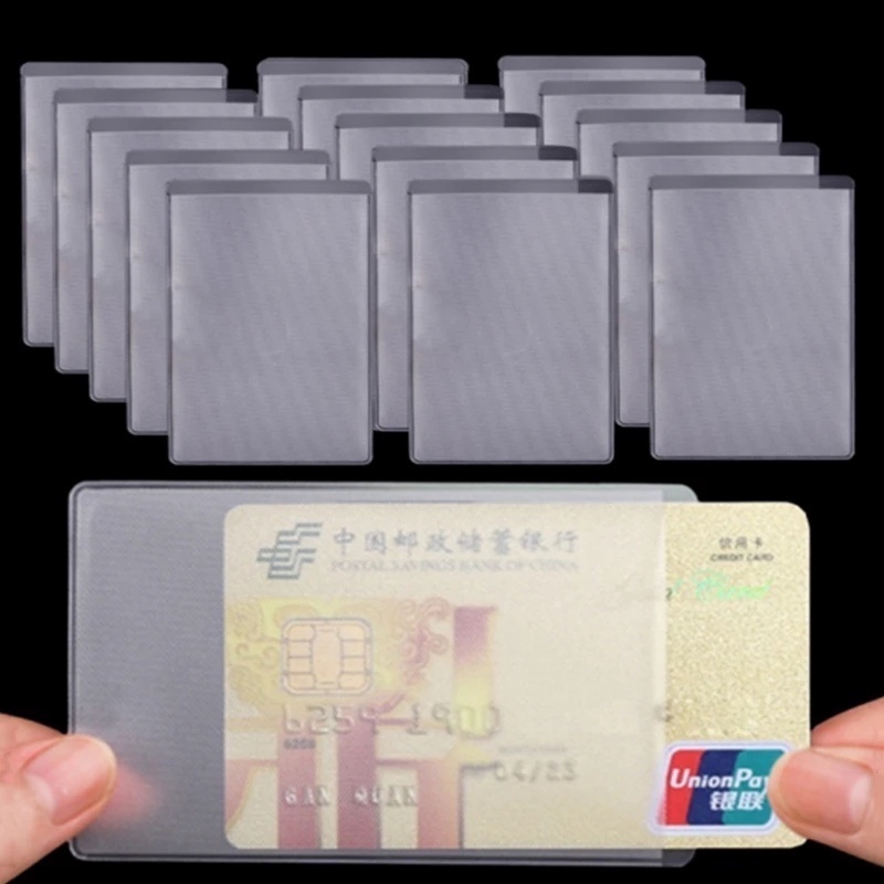 Set 10 Bao Đựng Thẻ ID Bằng PVC Trong Suốt Chống Từ Tính Chống Nước Chống Từ Tính