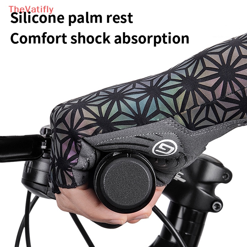 Găng Tay Nửa Ngón Chống Trượt Phản Quang Nhiều Màu Sắc Cho Xe Đạp Leo Núi