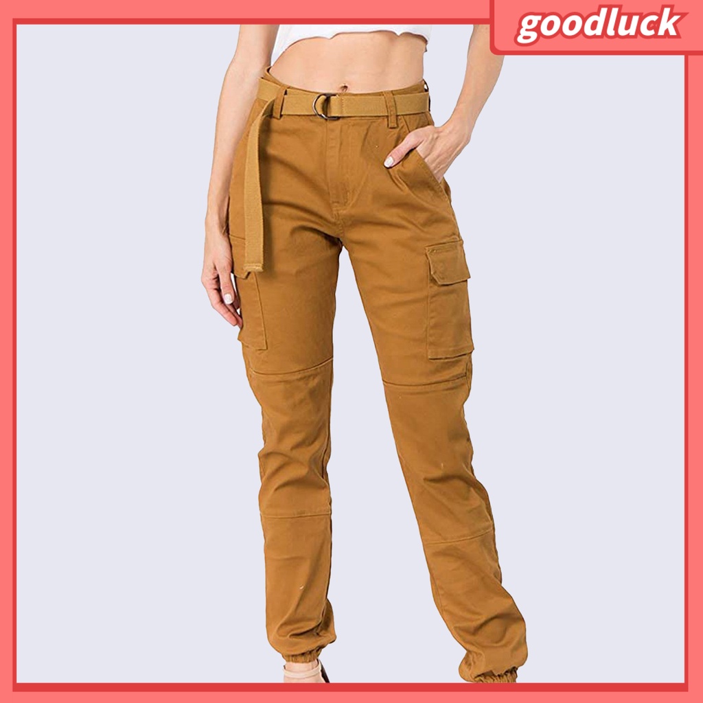 Quần Dài Tới Mắt Cá Chân Có Nhiều Túi Màu Sắc Trơn Dành Cho Nữ