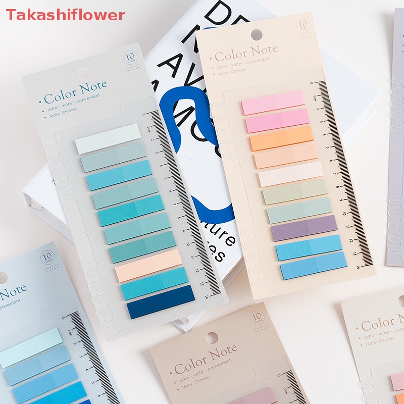 (Takashiflower) 200 Tờ Giấy Ghi Chú Đánh Dấu Trang Sách Hình Morandi Tabs Đáng Yêu Dành Cho Văn Phòng Trường Học Papeleria