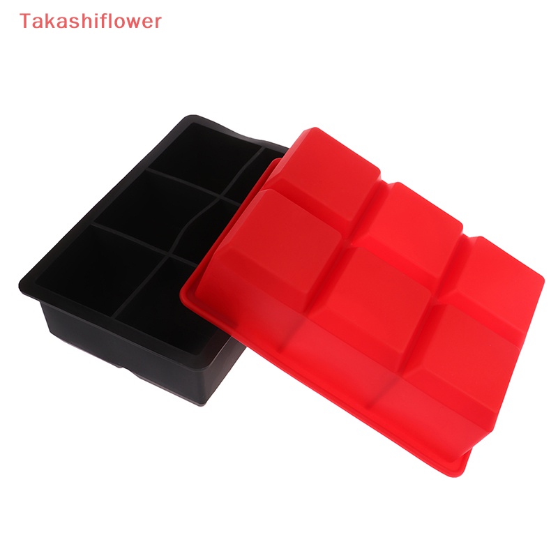 Khuôn Silicone Làm Đá 6 Ngăn Hình Vuông Cỡ Lớn DIY