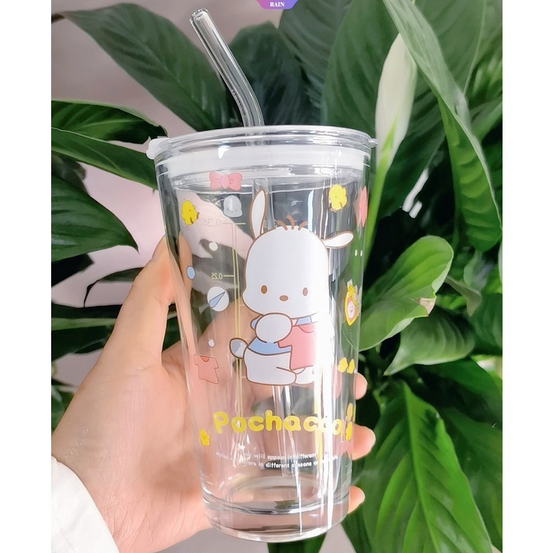 SANRIO Cốc Uống Nước Họa Tiết Hoạt Hình My Melody Hello Kitty Kuromi Cinnamoroll Pochacco 401-500ml