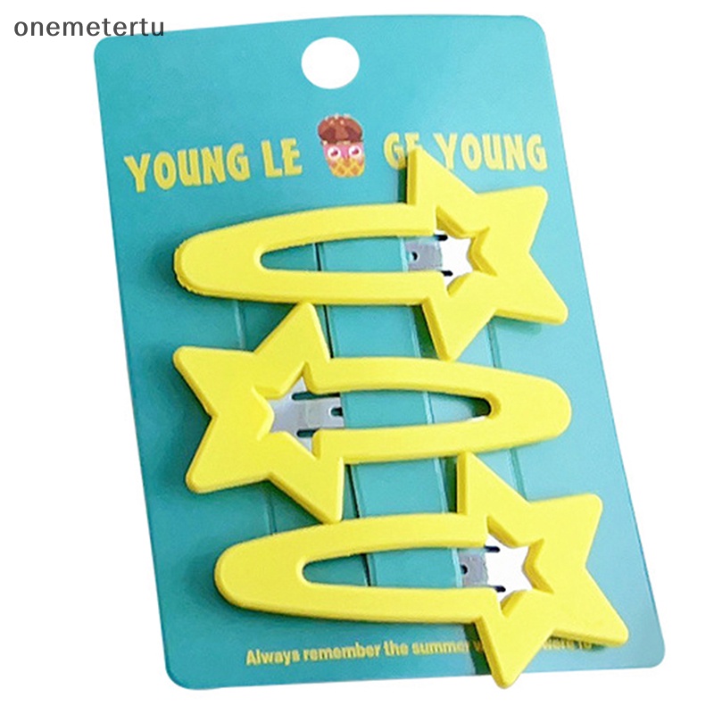 Set 3 Kẹp Tóc Hình Ngôi Sao Nhiều Màu Sắc Dễ Thương Cho Nữ