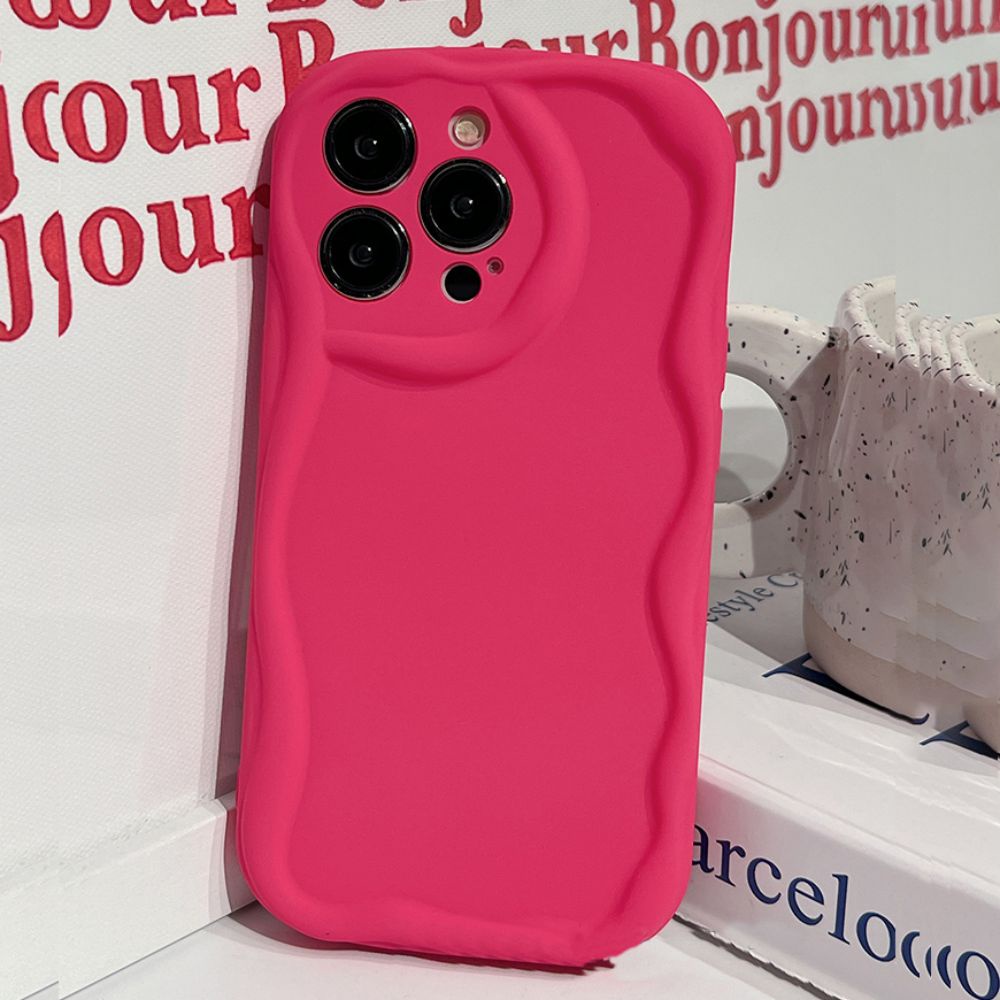 Ốp Điện Thoại Silicon Mềm Màu Đỏ Hồng Trơn Bảo Vệ Toàn Diện Chống Rơi Cho IPhone 14 Pro Max 13 1 2 11 Pro Max XR XS Max