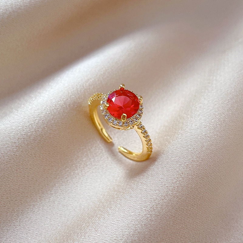 XiaoboACC Nhẫn Hở Mạ Vàng Họa Tiết Hình Học Thời Trang Cho Nữ