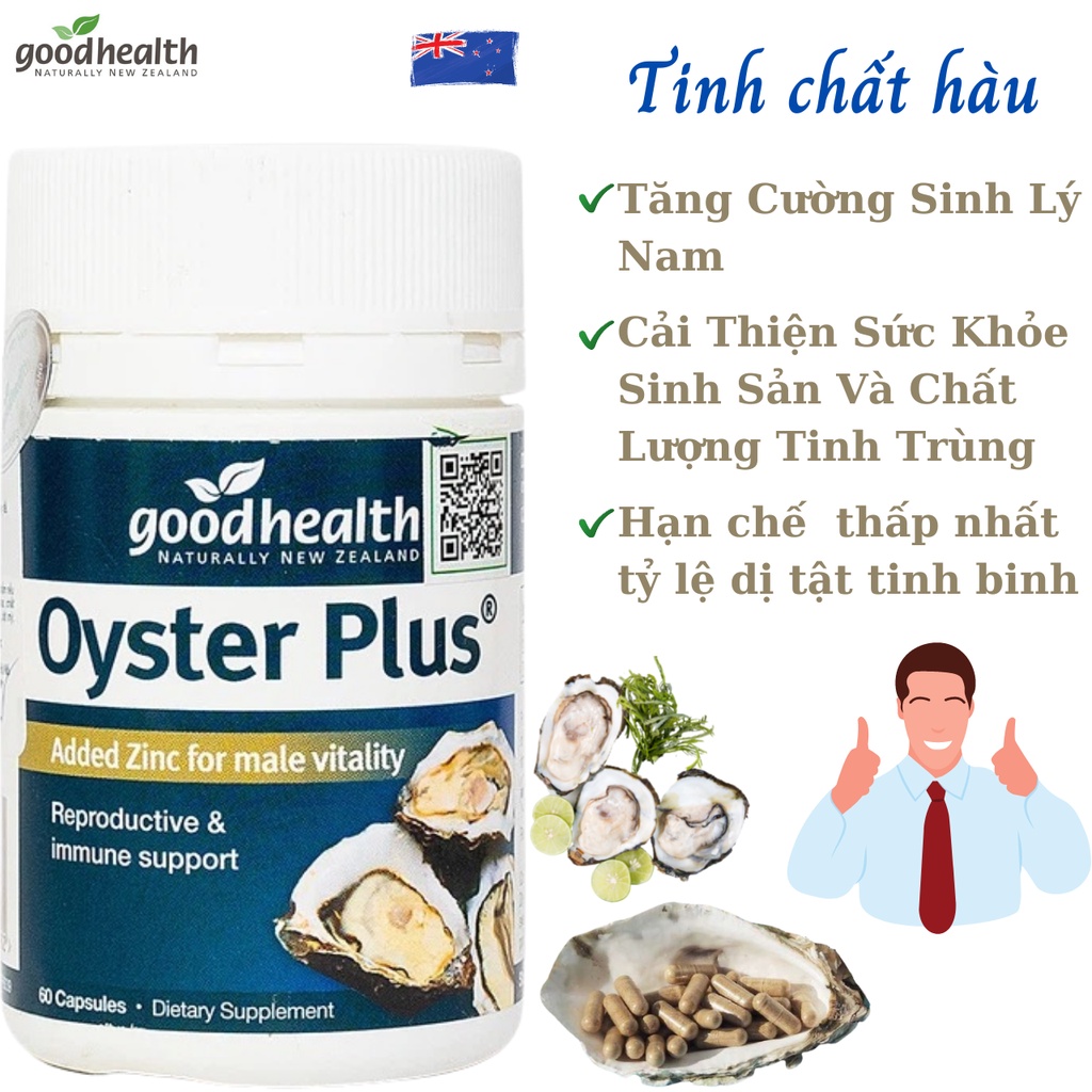 Viên tinh chất hàu biển oyster plus goodhealth tăng cường sinh lý nam giới 60 viên Healthy Care Quatangme1