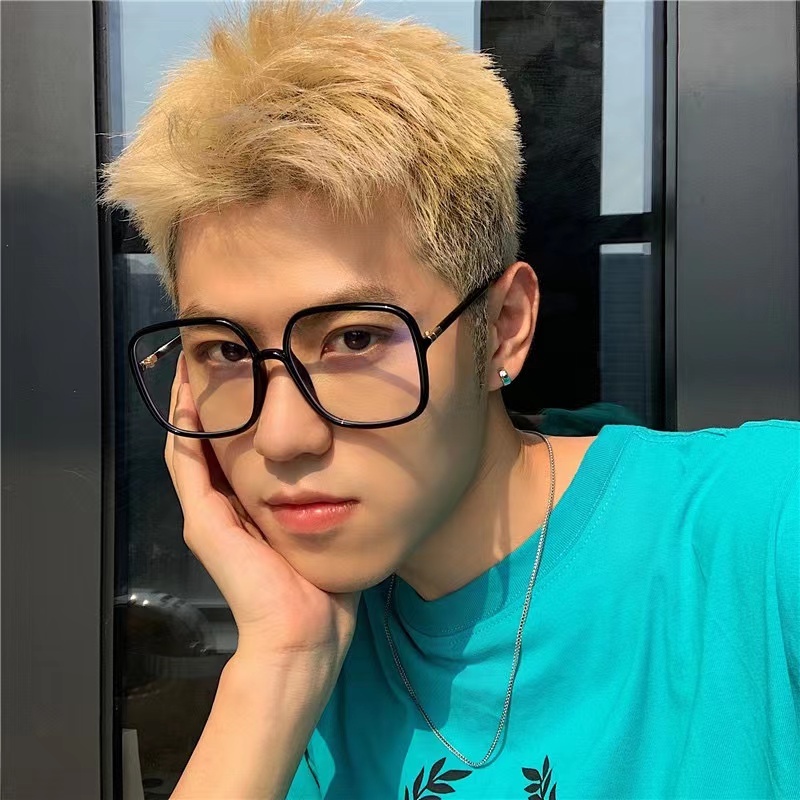 (KIQI-FASHION) COD Kính Mát Gọng Vuông Lớn Bằng PC Màu Đen Chống Ánh Sáng Xanh Phong Cách Cổ Điển Thời Trang Cho Nam Và Nữ