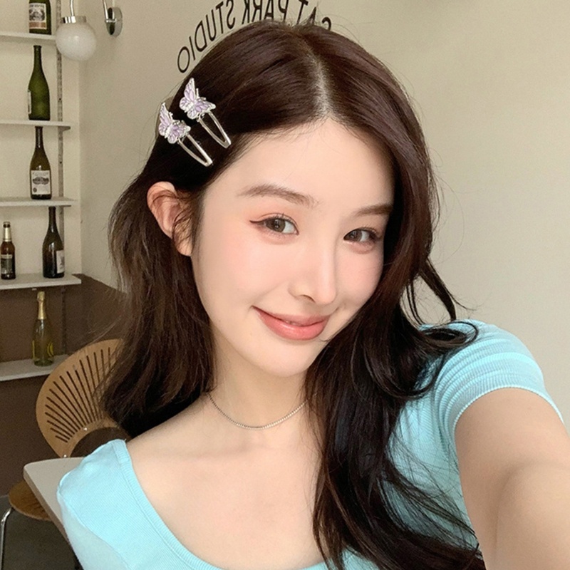 Kẹp Tóc Hình Bướm Y2K Lấp Lánh Ngọt Ngào Dễ Thương