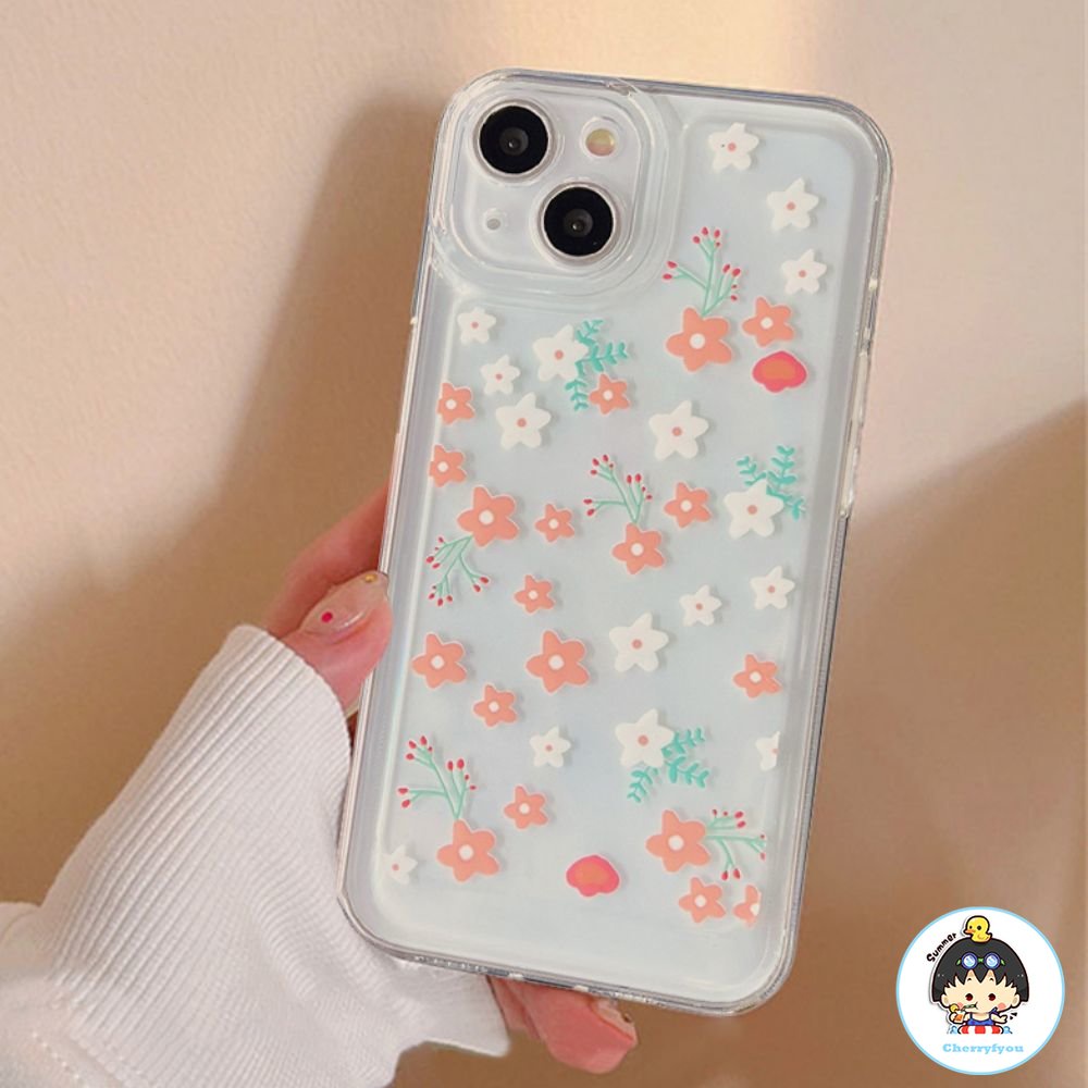 Ốp Điện Thoại TPU Mềm Trong Suốt Họa Tiết Hoa Chống Bụi Cho IPhone 14 13 12 11 Pro Max XS XR 8 7 Plus