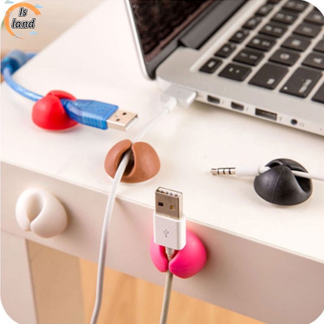 Kẹp Cao Su Cố Định Dây Cáp Usb Để Bàn Thông Dụng (Màu Sắc Ngẫu Nhiên)
