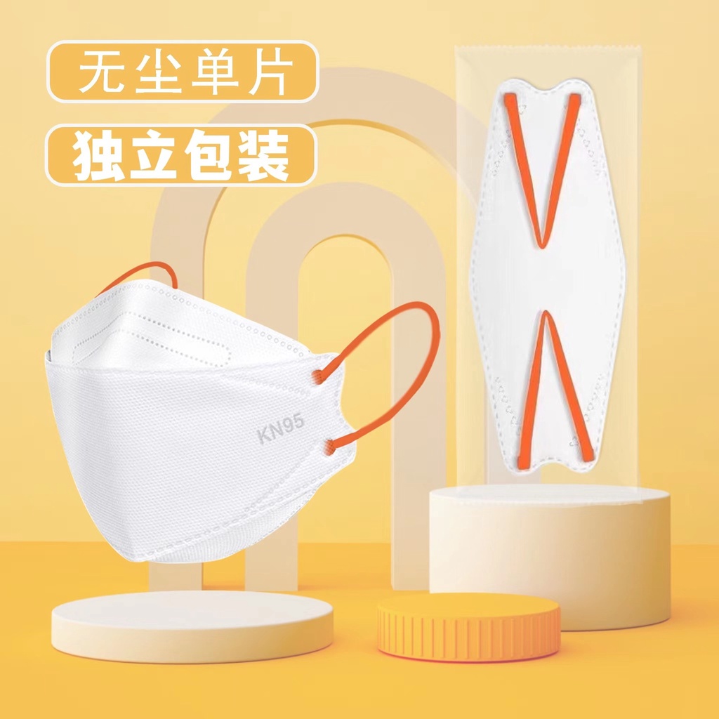 Khẩu Trang KN Hình Cá 95 Thời Trang Màu Trắng Tương Phản 4D