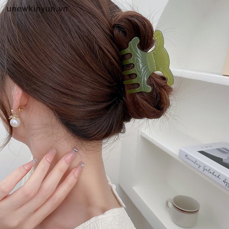 1 Kẹp Tóc Họa Tiết Da Báo / Cá Mập Hình Học Độc Đáo