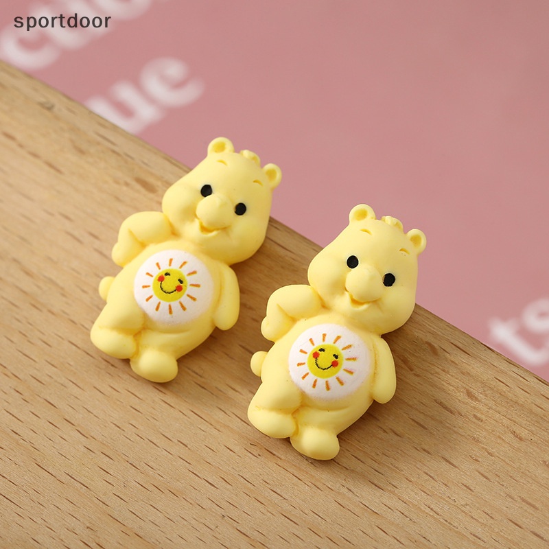 [sportoutdoor] Set 10 Miếng Dán Nam Châm Trang Trí Ốp Điện Thoại / Móc Khóa Hình Gấu Dễ Thương DIY