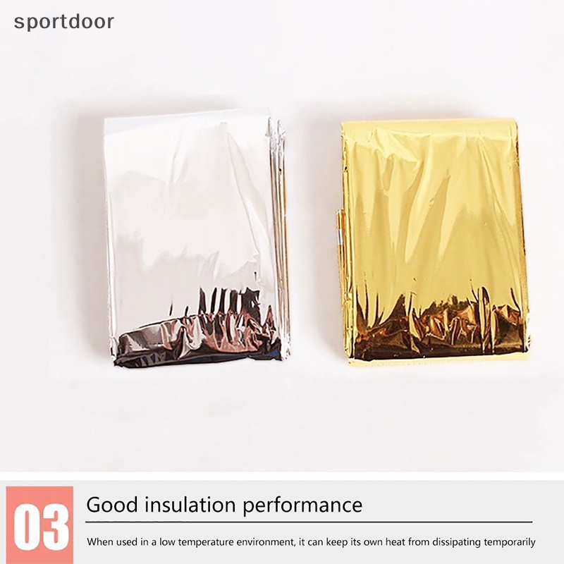 [sportoutdoor] Chăn Sơ Cứu Một Mặt 210 * 160 cm Lá Bạc / Vàng Giữ Ấm Ngoài Trời [out]