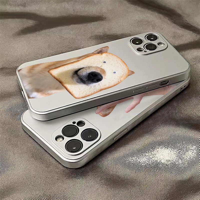 Ốp Điện Thoại TPU Silicon Chống Sốc Mạ Điện Hình Chú Cún Cho IPhone 14 13 12 Pro Max 11 XS XR X 8 7 6S Plus