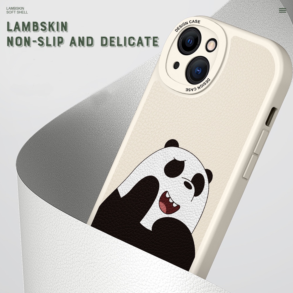 Xiaomi Redmi Note 11 11S 11T Pro Pro+ 5G Cho Ốp lưng điện thoại In Hình Lambskin Cute Panda