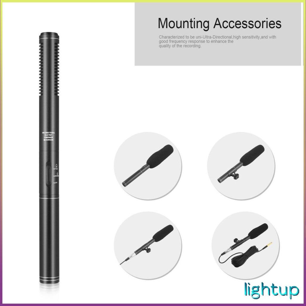 Chuyên nghiệp Độ nhạy cao Vioce Ghi âm Phát sóng Stereo Condenser Phỏng vấn Micro siêu định hướng